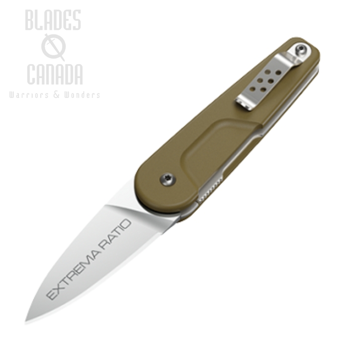 Extrema Ratio BD0 R HCS Mini Folding Knife, N690, Nylon Tan Sheath